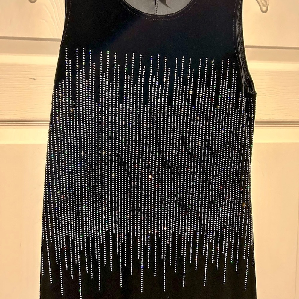 Ronni Nicole stunning sparkly long dress. Black velvet